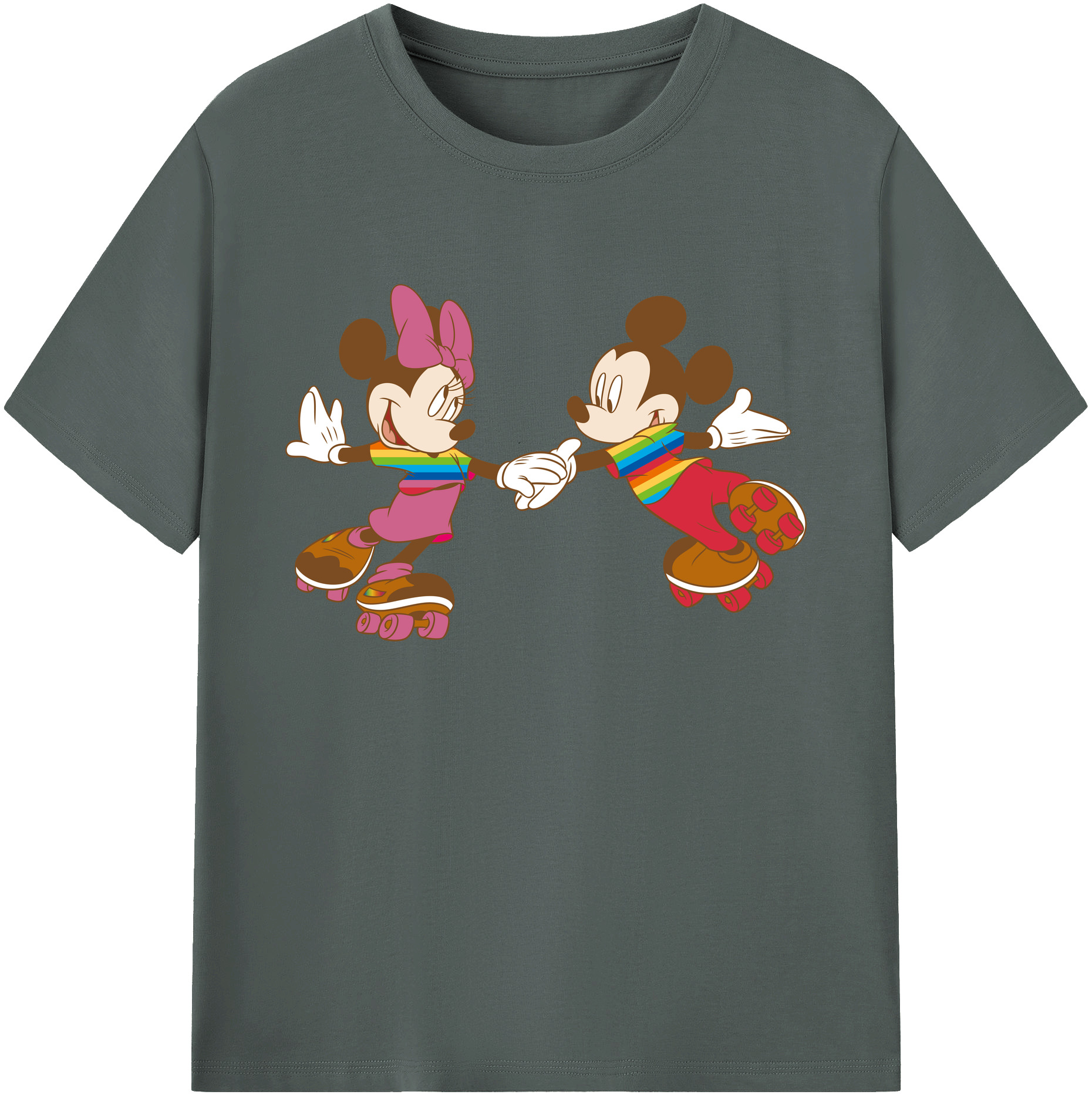 ミッキーマウス Mickey Mouse 綿100％ メンズ半袖Tシャツ｜肌触りやわらか＆通気性
